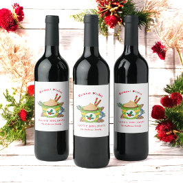 Weihnachts-heiße Kakao Grün Weinetikett