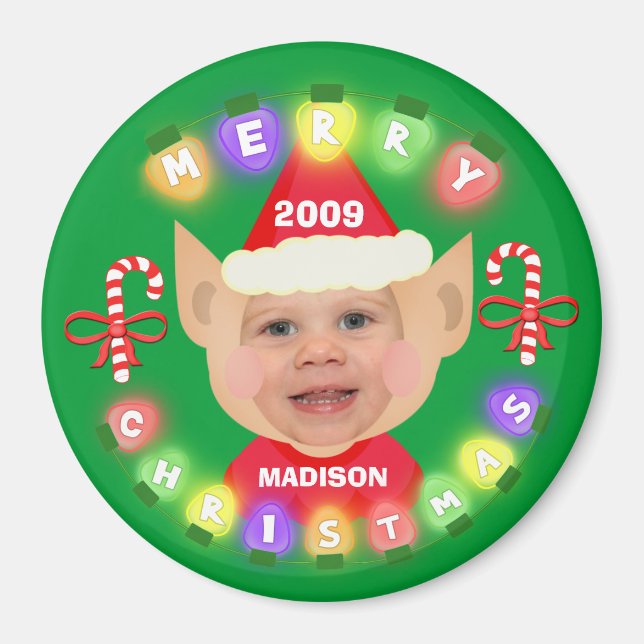 Weihnachts Helfer Custom Weihnachts-Foto Magnet (Vorne)