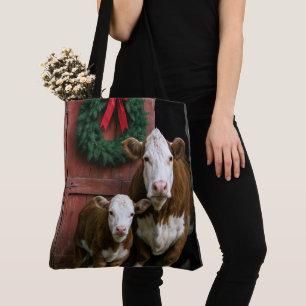 Weihnachts Hereford Kuh und Kalb