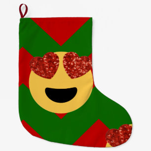 Weihnachts-Herz-Emoji Weihnachten Strumpf Großer Weihnachtsstrumpf