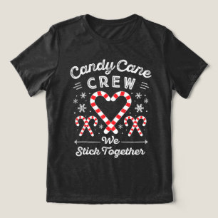 Weihnachts-Herz-Schmuck-Stab Crew Familie passend Tri-Blend Shirt