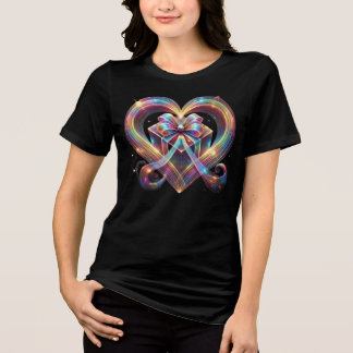 Weihnachts-Herz-Shirt, Geschenk, froh, bunt, Niedl Tri-Blend Shirt