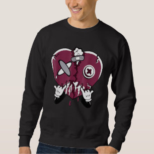 Weihnachts-Herzschlacker Matte 1 Retro Hoch Sweatshirt