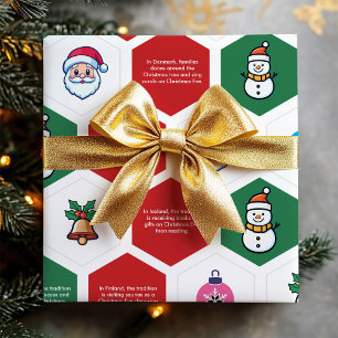 Weihnachts Hexagon Santa Tree Snowman Ornament Ico Geschenkpapier