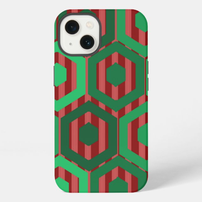 Weihnachts-Hexagone iPhone Hülle (Rückseite)