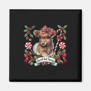 Weihnachts Highland Kuh Zuckerstangen Vintage Färs Magnet
