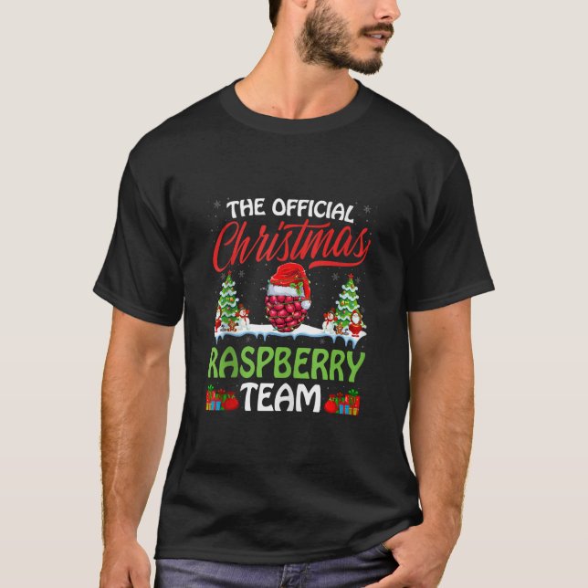 Weihnachts-Himbeerteam Himbeere tragen Santa H T-Shirt (Vorderseite)