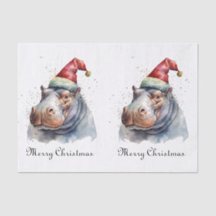 Weihnachts-Hippo, anpassbar Seidenpapier
