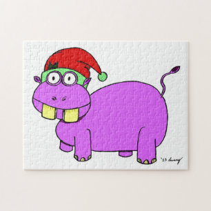 Weihnachts-Hippo-Puzzle Puzzle