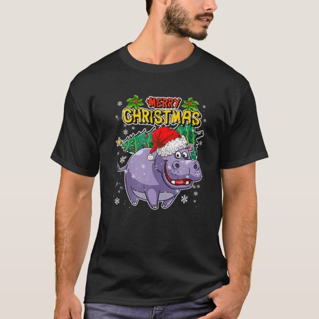 Weihnachts-Hippo - Sweet Christmas Animals - Hippo T-Shirt (Vorderseite)