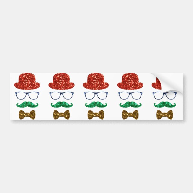 Weihnachts-Hipster Autoaufkleber (Vorne)