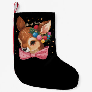 Weihnachts-Hirsch-Bogen Retro-Hirsch Vintage-Urlau Kleiner Weihnachtsstrumpf