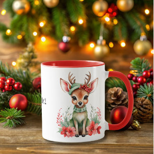 Weihnachts-Hirsch mit Grünhut-Tasse Tasse
