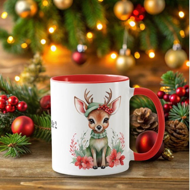 Weihnachts-Hirsch mit Grünhut-Tasse Tasse (Von Creator hochgeladen)