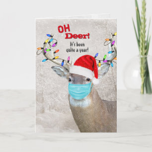 Weihnachts Hirsch mit Santa Hut als Feiertagskarte