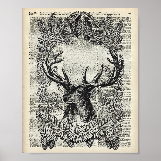 Weihnachts-Hirsch Poster (Vorne)