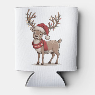 Weihnachts-Hirsch-Tier Weihnachtsmann-Hut Xmas Dosenkühler