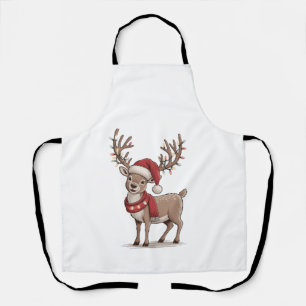 Weihnachts-Hirsch-Tier Weihnachtsmann-Hut Xmas Schürze