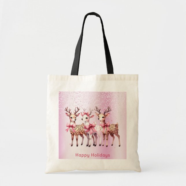 Weihnachts-Hirsch-Tote-Tasche Tragetasche (Vorne)