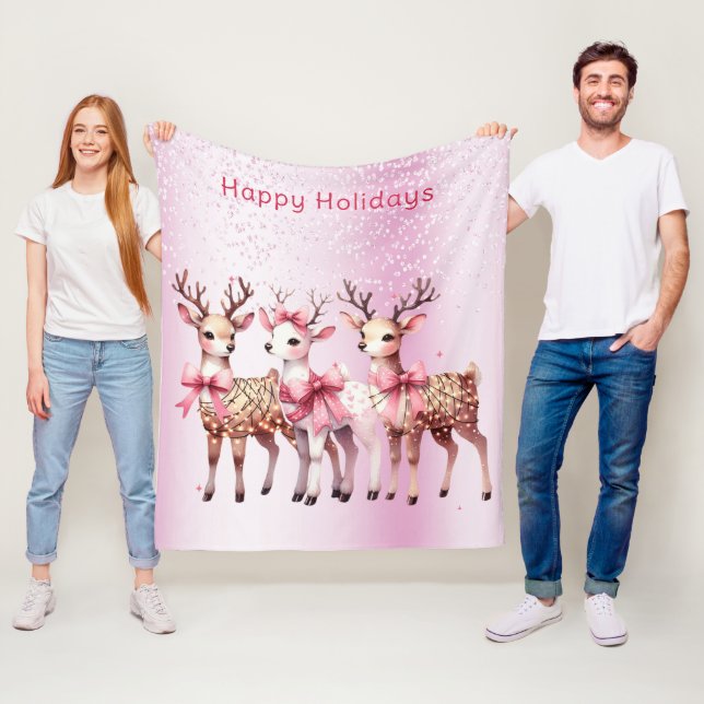 Weihnachts-Hirsch-Urlaub Fleece Blanket (Beispiel)