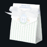 Weihnachts-Hirsch-Wappen | Monogramm Geschenkschachtel<br><div class="desc">Das elegante Aquarellmonogramm-Wappen verleiht dieser Gefälligkeitsbox einen schönen und zeitlosen Look. Auf der unteren Hälfte der Schachtel befindet sich ein Blumenmuster. Die Farben sind schlinggrün und blau. Wenn Sie Fragen haben oder Hilfe beim Anpassen dieses Tags benötigen,  wenden Sie sich bitte an uns. Ich helfe gerne.</div>