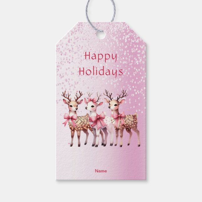 Weihnachts-Hirschgeschenk-Tag Geschenkanhänger (Vorderseite)