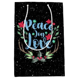 Weihnachts-Hirschliebling in Schneeflocken Mittlere Geschenktüte