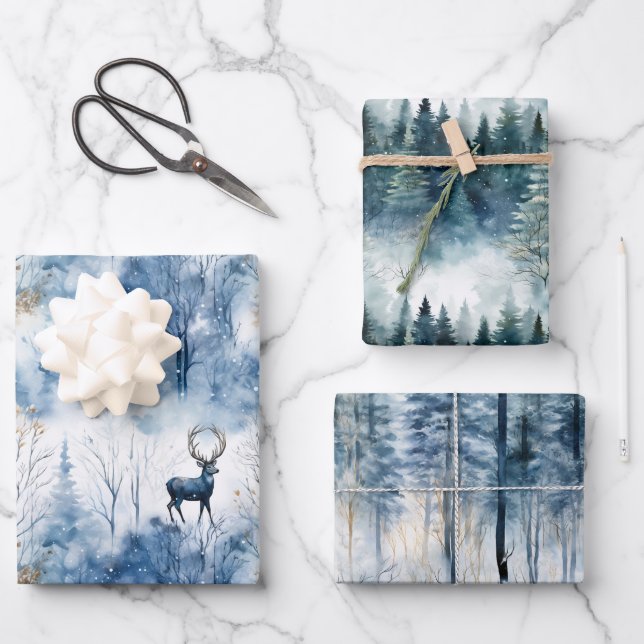 Weihnachts Hirschwrapping Papier Geschenkpackungen (Vorderseite)