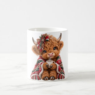 Weihnachts-Hochlandkuh Leopard Coquette Schleife K Kaffeetasse