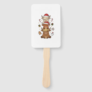 Weihnachts-Hochlandkuh-Stapel Vintage-Stich Des Fächer