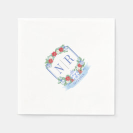 Weihnachts Hochzeit Chinoiserie Paare Monogramm Serviette