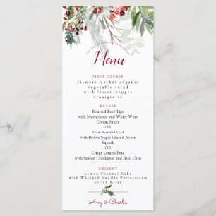 Weihnachts-Hochzeitmenü 2 Menükarte