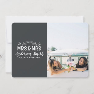 Weihnachts-Hochzeitsankündigung für Mrs & Mrs Feiertagskarte