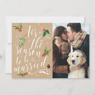 Weihnachts-Hochzeitseinladung Save-the-Date-Karte Save The Date