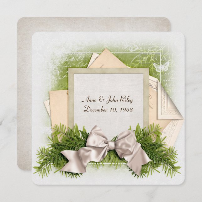 Weihnachts-Hochzeitstag-Party Einladung (Vorne/Hinten)