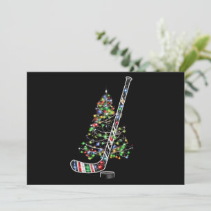 Weihnachts-Hockey-Sportball-Santa-Hut Xmas Feiertagskarte