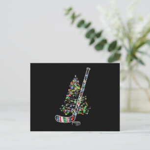 Weihnachts-Hockey-Sportball-Weihnachtsmannmütze Xm Feiertagspostkarte