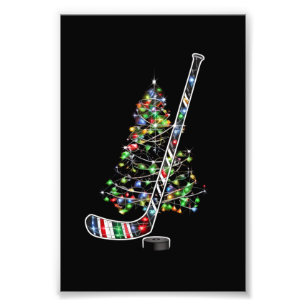 Weihnachts-Hockey-Sportball-Weihnachtsmannmütze Xm Fotodruck