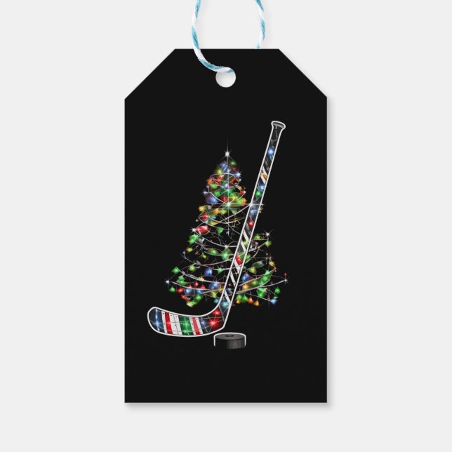 Weihnachts-Hockey-Sportball-Weihnachtsmannmütze Xm Geschenkanhänger (Rückseite)