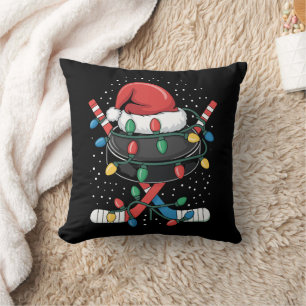 Weihnachts-Hockey-Xmas-Santa-Sportmütze Ball Kissen