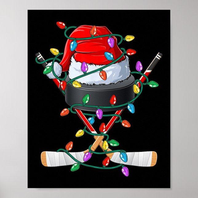 Weihnachts-Hockey-Xmas-Santa-Sportmütze Ll Kinder  Poster (Vorne)