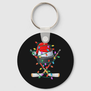Weihnachts-Hockey-Xmas-Santa-Sportmütze Ll Kinder Schlüsselanhänger