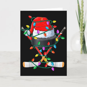 Weihnachts-Hockey Xmas Santa Srts Hut Ball Kinder Karte