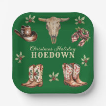 Weihnachts-Hoedown-Cowboy-Stiefel-Totenkopf-Feiert