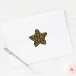 Weihnachts-Hollies - Stern-Sticker Stern-Aufkleber