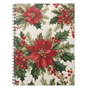 Weihnachts Holly & Berries Spiral Foto Notebook Notizblock