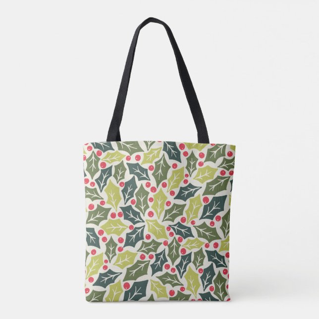 Weihnachts Holly Berries Tasche (Rückseite)