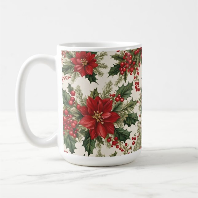Weihnachts-Holly & Berries-Tasse Kaffeetasse (Links)