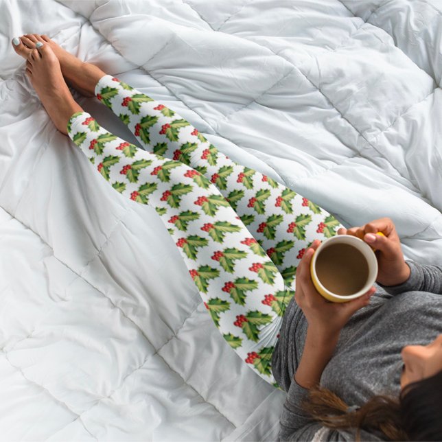 Weihnachts-Holly-Blätter & Berries Leggings (Von Creator hochgeladen)