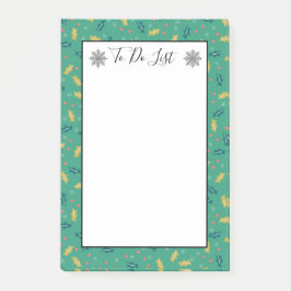 Weihnachts-Holly-Blätter & Berries schwitzen zu er Post-it Klebezettel